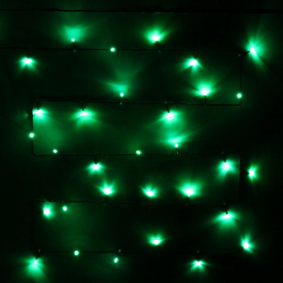 Гирлянда эл. нить 1,5 м, 12 LED, IP20, зеленый, зеленый провод 130-350