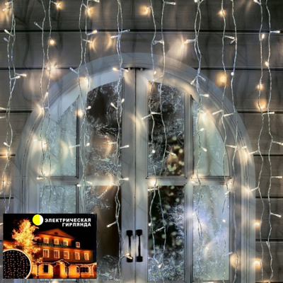 Гирлянда эл. занавес 2х2 м, 800 LED, IP44, теплый белый, 71031