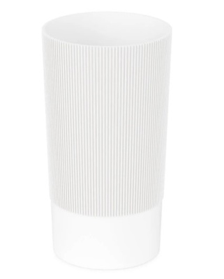 Ваза д/цветов под срезку пластик 20 см, d 10 см, белый М8933