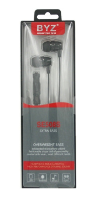 Наушники BYZ- SE508S вакуумные с микрофоном 01398