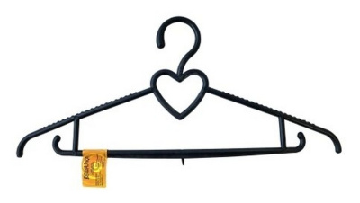 Вешалка "Сердце" пластиковая, черный 