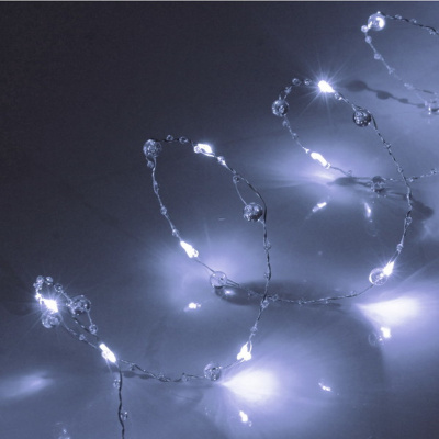 Гирлянда на батарейках 2 м, белый, 20 LED "Льдинка"