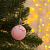 Игрушка световая "Елочный шар узоры краской" 5см 1 LED, RGB, РОЗОВЫЙ 2361544   