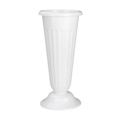 Ваза д/цветов под срезку пластик 44 см, d 21 см, белый М5352