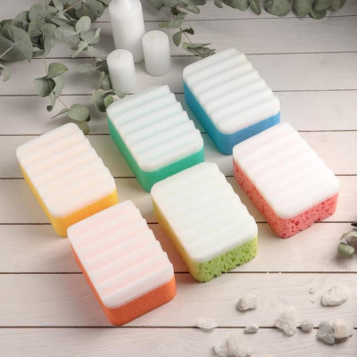 Губка д/тела "Афродита" 14,5*10,5 см микс  