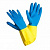 Перчатки латексные хоз-е BICOLOR сине-желтые L 20%