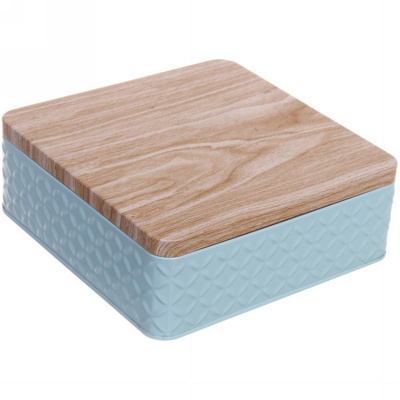 Банка д/продуктов 1,5л жестяная "Kitchen romance" голубая 316-0275