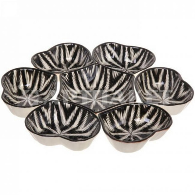 Набор салатников 9шт Риштанская керамика микс