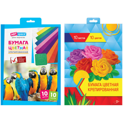 Бумага крепированная 10л 10цв 10-4446