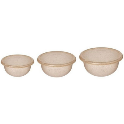 Набор мисок Palermo 3 шт. (1,2л+2,1л+3,2л) с крышками бесцветный флэк