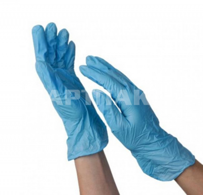Перчатки нитровиниловые Libry  Голубые ХL