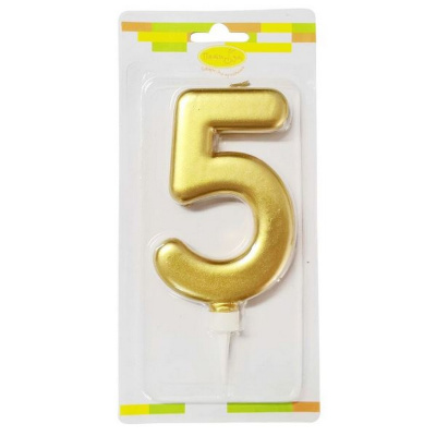 Свечи для торта 12см Цифра Gold 5
