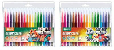Фломастеры 18цв. "ЯРКИЕ ЗВЕРЯТА" Schoolformat смываемые ФЛ18-ЯЗВ