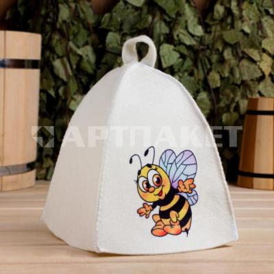 Шапка банная с детским принтом "Пчелка" 