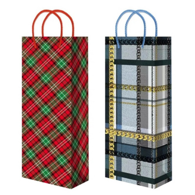 Пакет подарочный ламинированный глянцевый, под бутылку, 12х8х36 см, ПБР55726