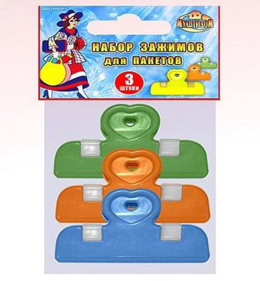 Зажим 3шт 6,7*3,8см LF75-77