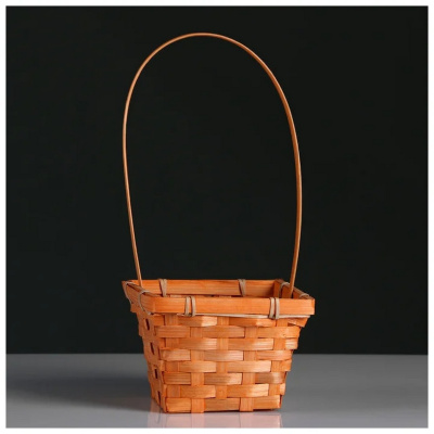 Корзина плетеная, бамбук14*14*9,5*32 оранж, 2171622