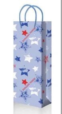 Пакет подарочный ламинированный глянцевый, под бутылку, 12х8х36 см, ПБР55723