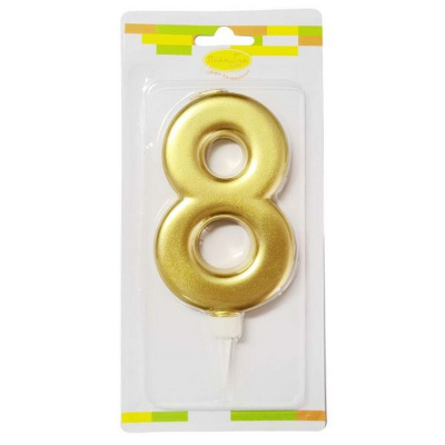 Свечи для торта 12см Цифра Gold 8