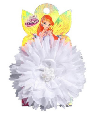 Бант для волос белый с бусинами ВИНКС 4665762