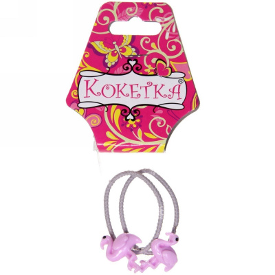 Резинки для волос 2 шт "JOLIE - фламинго", цвет микс