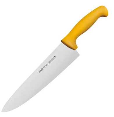 Нож поварской «Проотель» сталь нерж.,пластик; ,L=380/240,B=55мм; желтый ,металлич