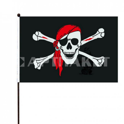 Флажок "Пиратский" 40*60см (полиэфирный шелк, пластик)