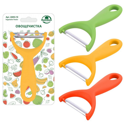 Овощечистка с пластиковой ручкой, микс цветов AN53-10