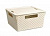 Коробка д/хранения квадратная Береста с крышкой 11л слон.кость