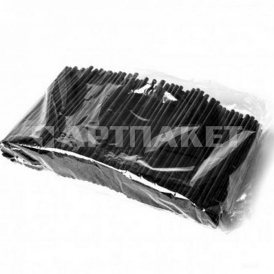 Трубочки кокт. 0,5*12,5 см. 400 шт/уп. прямые черные КОРОТКИЕ