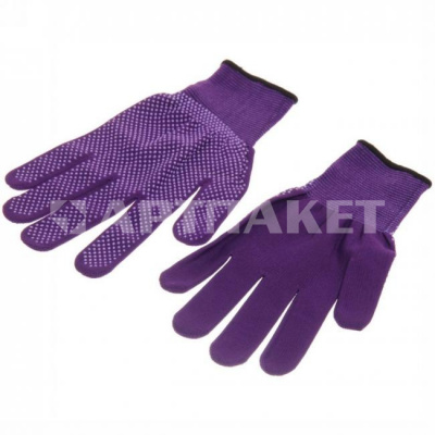 Перчатки нейлоновые с ПВХ покрытием "Классика" фиолетовые 788-426