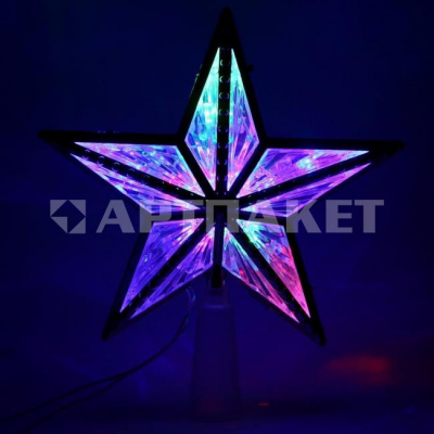 Фигура светодиодная Звезда "Серебряный кант" 10 ламп LED 15 см. 