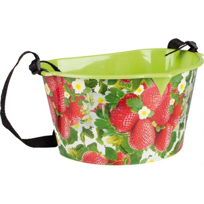 Ведерко д/сбора ягод (с тесьмой на шею) 3 л, с рисунком клубника М4690