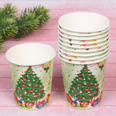 Стакан бум. 200 мл. праздничный /10 шт/ Нарядная красавица