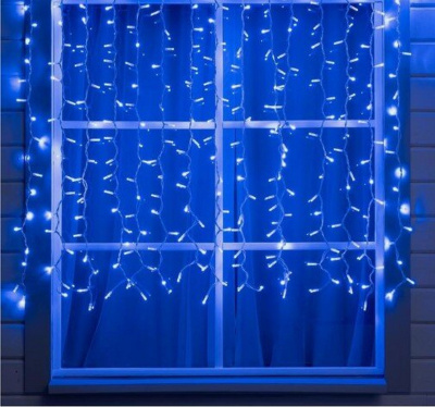 Гирлянда эл. д/улицы занавес 2х1,5 м, 320 LED, IP65, "Мерцание" синий 