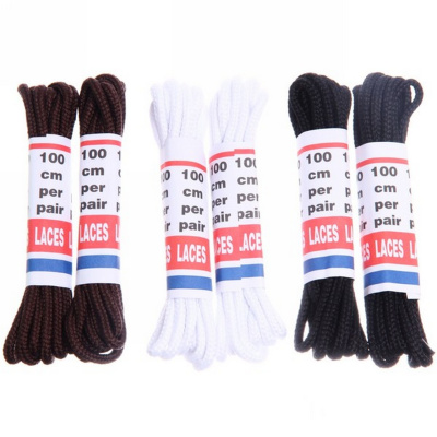 Шнурки для обуви круглое сечение цвет белый/черный/коричневый 100см