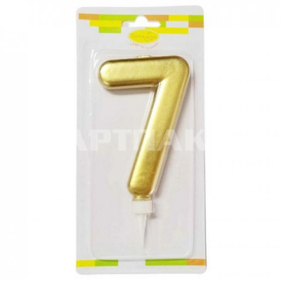 Свечи для торта 12см Цифра Gold 7