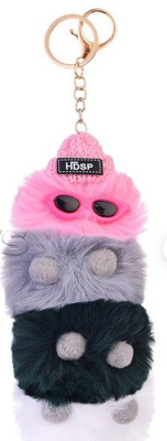 Брелок мягкая игрушка "Гусеница" в шапке и очках