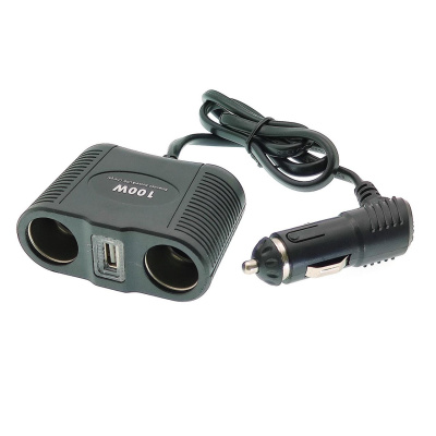 Двойник для прикуривателя с проводом Olesson 1645+1USB