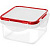 Контейнер д/продуктов Modena 0,7л с защелками бесцветный/красный Контейнер д/продуктов Modena 0,7л с защелками бесцветный/красный