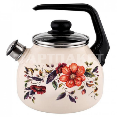 Чайник 3,0л эмал со свистком Anemone TM Appetite