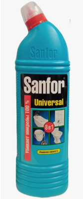 Гель чистящий универсал для сантехники Санфор 1000 мл. лимонная свежесть