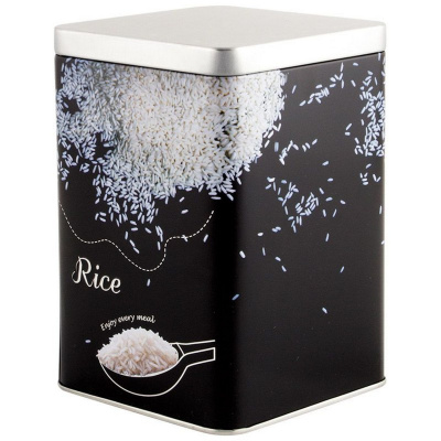 Банка д/сыпучих с крышкой метал. 1000 мл "Рис"