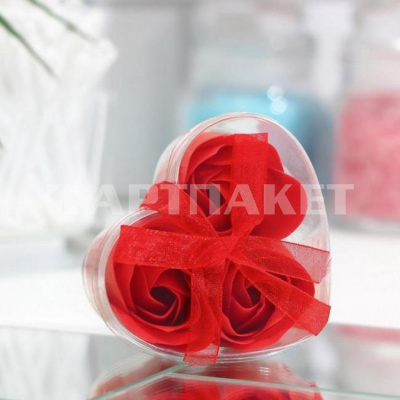 Набор подарочный "Красные розы" мыльные розочки 3 шт 6962256
