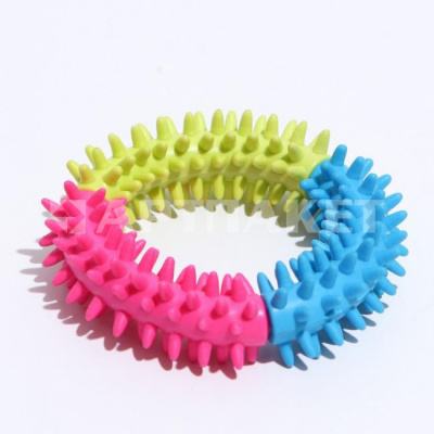 Игрушка жевательная для собак "Кольцо с шипами", TPR, 11 см, микс цветов 7520884