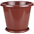 Горшок д/цветов пластик с поддоном, 10 л, "Эконом", коричневый