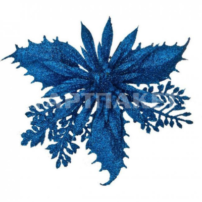 Цветок Н.Г 14см на клипсе синий 241-2432