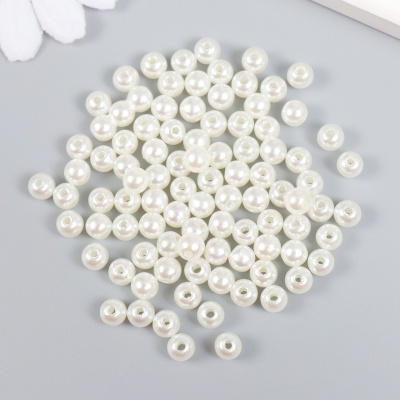 Бусины для творчества пластик "Жемчуг" 100 шт.