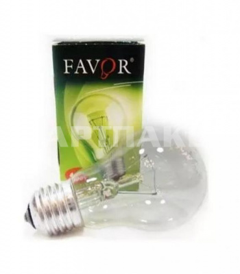 Лампа накаливания Favor  A50 E27 75W ЛОН прозрачная 