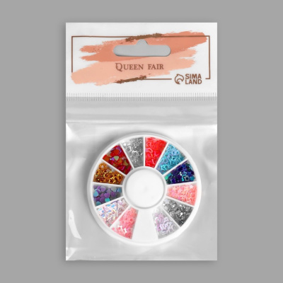 Пайетки для декора "Ассорти", 12 ячеек, разноцветные